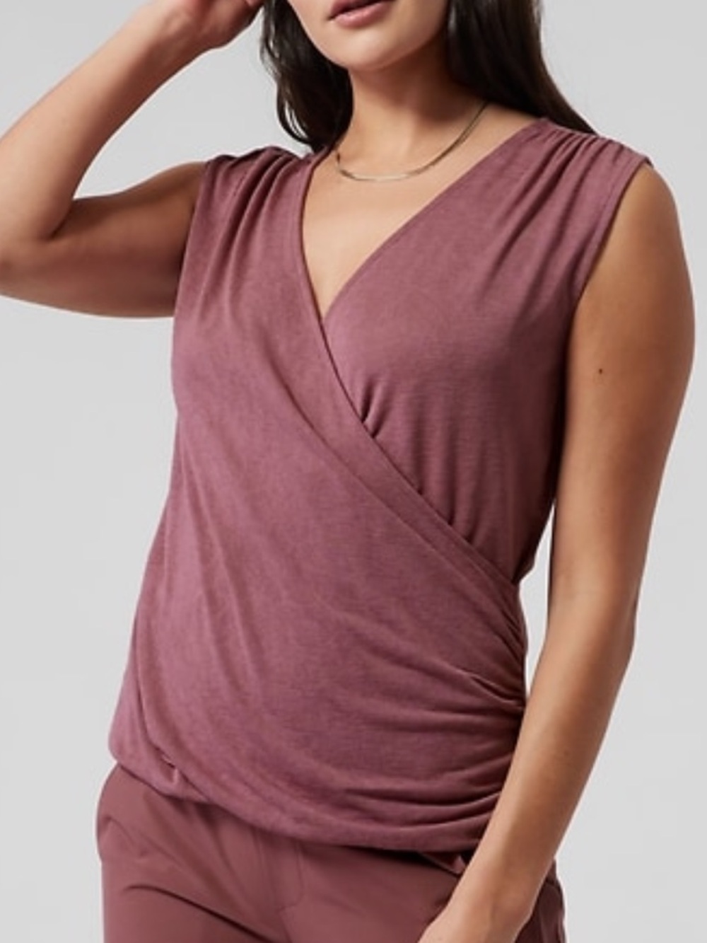 Athleta Mauve Breezy Wrap Tank Top